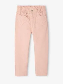 Pantalon Paperbag Fille Poches Coeur - Rose Poudré 14 Pantalon Paperbag Fille Poches Coeur - Rose Poudré -Vertbaudet Soldes Boutique pantalon paperbag fille poches coeur 2