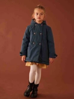 Parka à Capuche Chic Effet Peau De Pêche Fille - Bois De Rose -Vertbaudet Soldes Boutique parka a capuche chic effet peau de peche fille 5