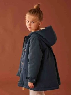 Parka à Capuche Chic Effet Peau De Pêche Fille - Bois De Rose -Vertbaudet Soldes Boutique parka a capuche chic effet peau de peche fille 7