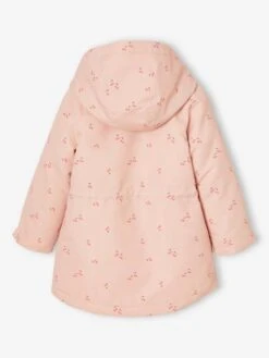 Parka Fille 3 En 1 à Capuche - Rose Pâle -Vertbaudet Soldes Boutique parka fille 3 en 1 a capuche 3