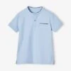 Polo Col Mao Garçon - Bleu Ciel -Vertbaudet Soldes Boutique polo col mao garcon
