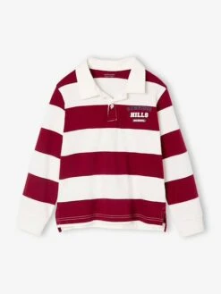 Polo Rayures Fils-Teints Garçon - Bordeaux
