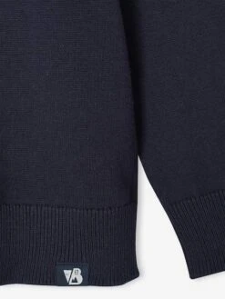 Pull Basique Col Rond Manches Longues Garçon - Rayé Bleu -Vertbaudet Soldes Boutique pull basique col rond manches longues garcon 14