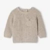 Pull Bébé En Maille Côtelée - Beige Chiné -Vertbaudet Soldes Boutique pull bebe en maille cotelee