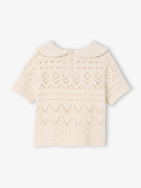 Pull Bébé Manches En Crochet - Vanille 2 Pull Bébé Manches En Crochet - Vanille – Image 2