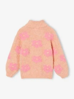 Pull Col Roulé Maxi Motifs En Maille Mousseuse Fille - Vert De Gris -Vertbaudet Soldes Boutique pull col roule maxi motifs en maille mousseuse fille 2