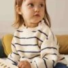 Pull En Côte Perlée Bébé Col En Broderie Anglaise - Rayé Marine -Vertbaudet Soldes Boutique pull en cote perlee bebe col en broderie anglaise 13