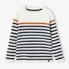 Pull Marin Garçon - Sauge Rayé Marine Et Ivoire -Vertbaudet Soldes Boutique pull marin garcon 38