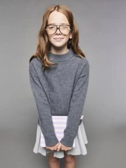 Pull Mélange Cachemire Fille - Gris