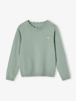 Pull Personnalisable Fille - Gris Chiné -Vertbaudet Soldes Boutique pull personnalisable fille 28