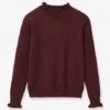 Cyrillus Pull Volanté Fille - Bordeaux -Vertbaudet Soldes Boutique pull volante fille
