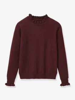 Cyrillus Pull Volanté Fille - Bordeaux