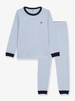 PETIT BATEAU Pyjama Enfant En Coton à Rayures - Gris