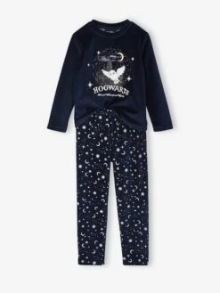 Pyjama Fille Harry Potter En Velours - Marine