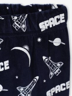 Pyjama Garçon Velours Fusée - Marine -Vertbaudet Soldes Boutique pyjama garcon velours fusee 4