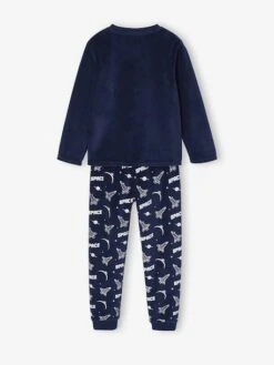 Pyjama Garçon Velours Fusée - Marine -Vertbaudet Soldes Boutique pyjama garcon velours fusee 6