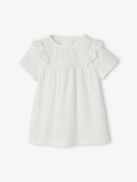 Pyjashort Fille En Voile De Coton Plumetis Et Broderie Anglaise - écru 6 Pyjashort Fille En Voile De Coton Plumetis Et Broderie Anglaise - écru – Image 6