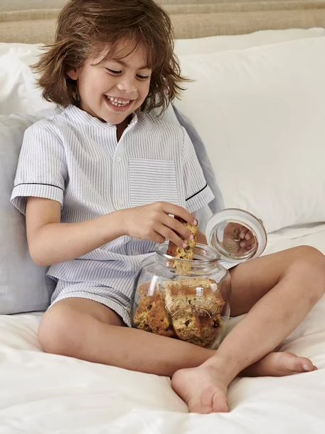 Pyjashort Garçon Personnalisable - Rayé Bleu 3 Pyjashort Garçon Personnalisable - Rayé Bleu – Image 3