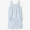 Pyjashort Rayé Fille - Rayé Bleu 17 Pyjashort Rayé Fille - Rayé Bleu -Vertbaudet Soldes Boutique pyjashort raye fille