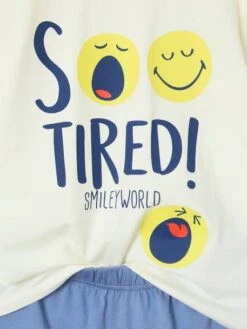 Pyjashort Smiley World So Tired - Bleu Chambray 14 Pyjashort Smiley World So Tired - Bleu Chambray -Vertbaudet Soldes Boutique pyjashort smiley world so tired 5