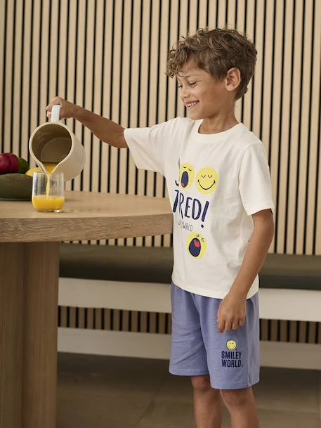 Pyjashort Smiley World So Tired - Bleu Chambray 1 Pyjashort Smiley World So Tired - Bleu Chambray