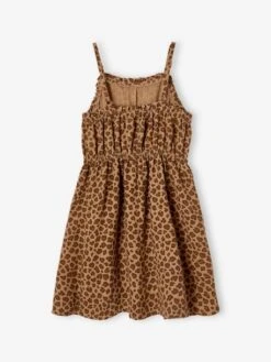 Robe à Bretelles En Gaze De Coton Fille - Beige -Vertbaudet Soldes Boutique robe a bretelles en gaze de coton fille 15