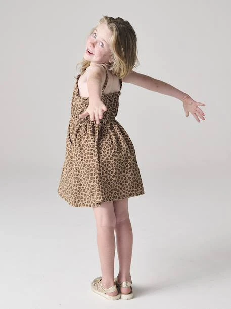 Robe à Bretelles En Gaze De Coton Fille - Sable 7 Robe à Bretelles En Gaze De Coton Fille - Sable – Image 7