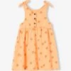 Robe à Bretelles Imprimée Bébé - Abricot -Vertbaudet Soldes Boutique robe a bretelles imprimee bebe