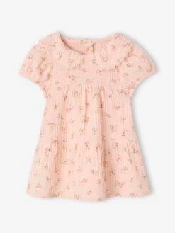 Robe à Col Claudine Bébé Fille - Rose Pâle