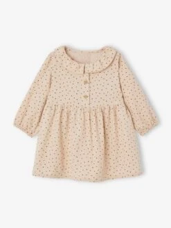 Robe à Collerette En Velours Milleraies Bébé - Beige