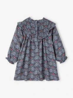 Robe à Smocks Bébé Avec Volant - Bleu Ardoise 8 Robe à Smocks Bébé Avec Volant - Bleu Ardoise -Vertbaudet Soldes Boutique robe a smocks bebe avec volant 2