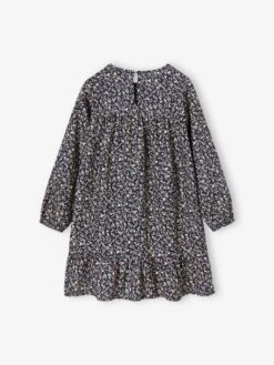 Robe à Smocks Motifs Fleurs Fille - Marine 17 Robe à Smocks Motifs Fleurs Fille - Marine -Vertbaudet Soldes Boutique robe a smocks motifs fleurs fille 17