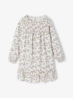 Robe à Smocks Motifs Fleurs Fille - Marine 20 Robe à Smocks Motifs Fleurs Fille - Marine -Vertbaudet Soldes Boutique robe a smocks motifs fleurs fille 20