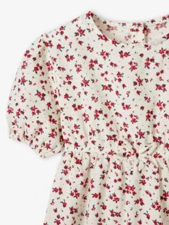 Robe à Volant Fille Manches 3/4 - Corail -Vertbaudet Soldes Boutique robe a volant fille manches 34 11