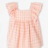 Robe à Volants Bébé - Carreaux Rose