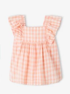 Robe à Volants Bébé - Carreaux Rose
