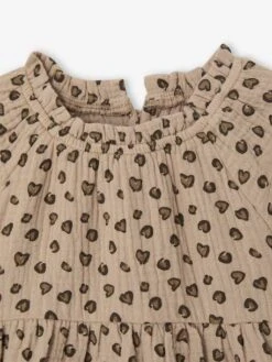 Robe Bébé à Volants En Gaze De Coton - Vieux Rose -Vertbaudet Soldes Boutique robe bebe a volants en gaze de coton 2