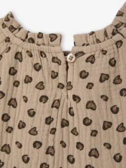 Robe Bébé à Volants En Gaze De Coton - Vieux Rose -Vertbaudet Soldes Boutique robe bebe a volants en gaze de coton 3