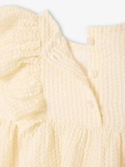 Robe Bébé En Seersucker - Vanille -Vertbaudet Soldes Boutique robe bebe en seersucker 2