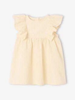 Robe Bébé En Seersucker - Vanille