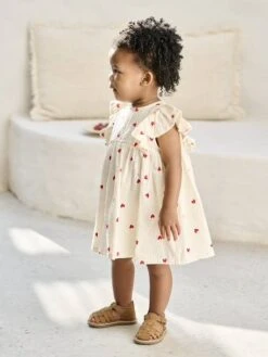 Robe Bébé En Seersucker - Vanille -Vertbaudet Soldes Boutique robe bebe en seersucker 3