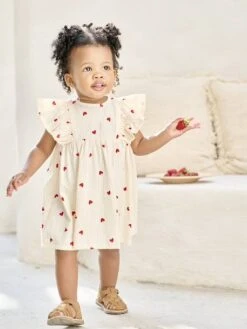 Robe Bébé En Seersucker - Vanille -Vertbaudet Soldes Boutique robe bebe en seersucker 4