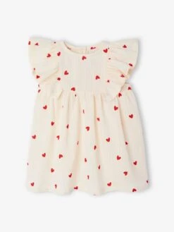 Robe Bébé En Seersucker - Vanille -Vertbaudet Soldes Boutique robe bebe en seersucker 5