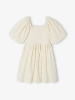 Robe Cérémonie Smocks Dos Fille En Tissu Reliéfé - Vanille 16 Robe Cérémonie Smocks Dos Fille En Tissu Reliéfé - Vanille -Vertbaudet Soldes Boutique robe ceremonie smocks dos fille en tissu reliefe 4