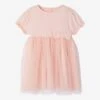 Robe Cérémonie Tulle Glitter Bébé - Rose Pâle -Vertbaudet Soldes Boutique robe ceremonie tulle glitter bebe