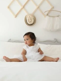 Robe De Cérémonie Bébé Avec Tulle - Blanc -Vertbaudet Soldes Boutique robe de ceremonie bebe avec tulle 3