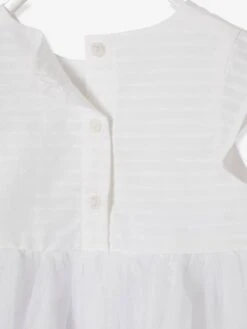 Robe De Cérémonie Bébé Avec Tulle - Blanc -Vertbaudet Soldes Boutique robe de ceremonie bebe avec tulle 7