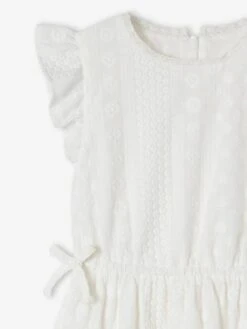 Robe De Cérémonie Brodée Fille - écru -Vertbaudet Soldes Boutique robe de ceremonie brodee fille 3