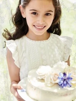 Robe De Cérémonie Brodée Fille - écru -Vertbaudet Soldes Boutique robe de ceremonie brodee fille 6