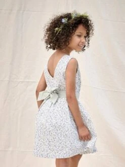 Robe De Cérémonie Motifs Fleurs Fille - Bleu -Vertbaudet Soldes Boutique robe de ceremonie motifs fleurs fille 17